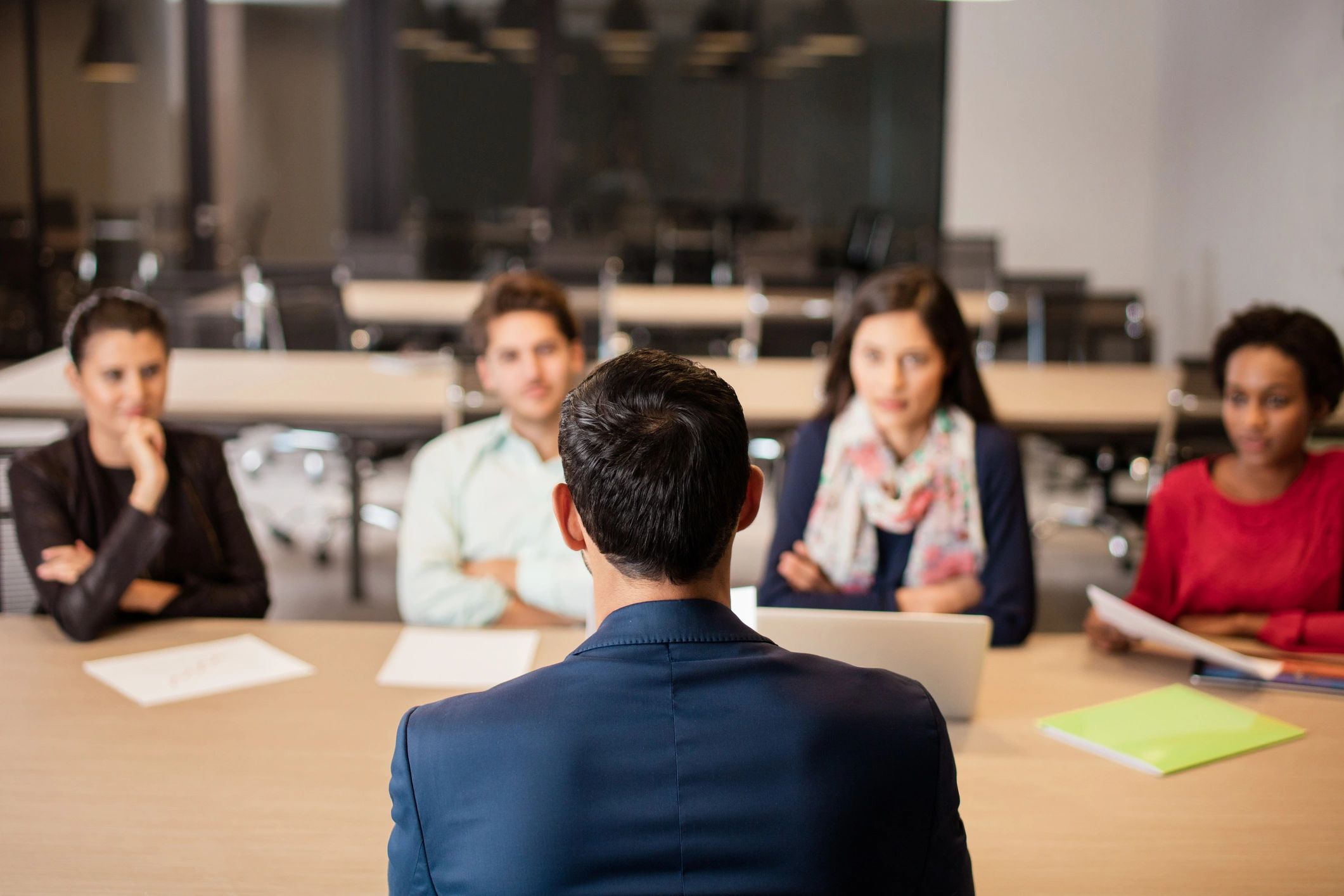 Business owner reviewing paperwork in a professional office